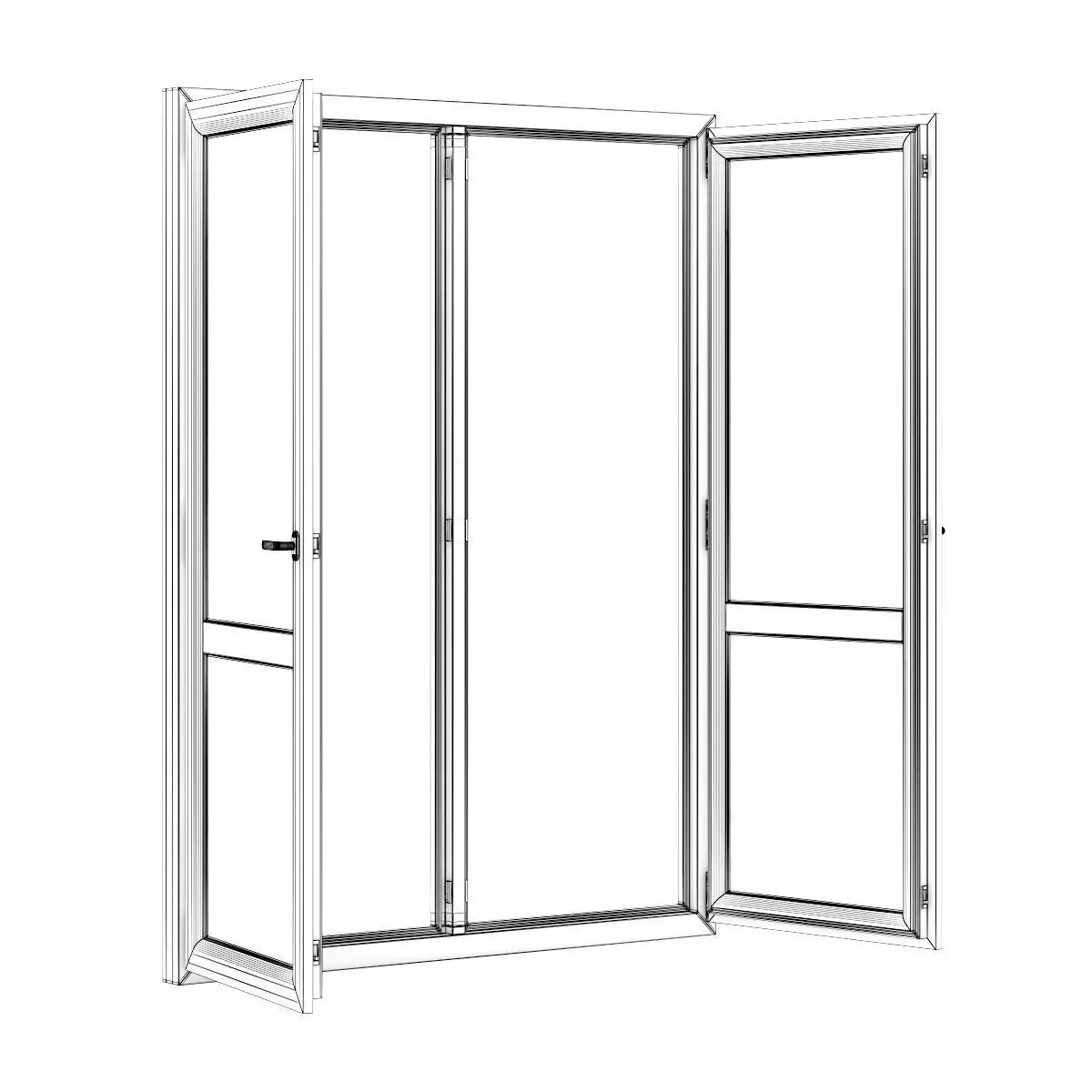 Wooden Window 1730mm x 2300mm 3D model_3