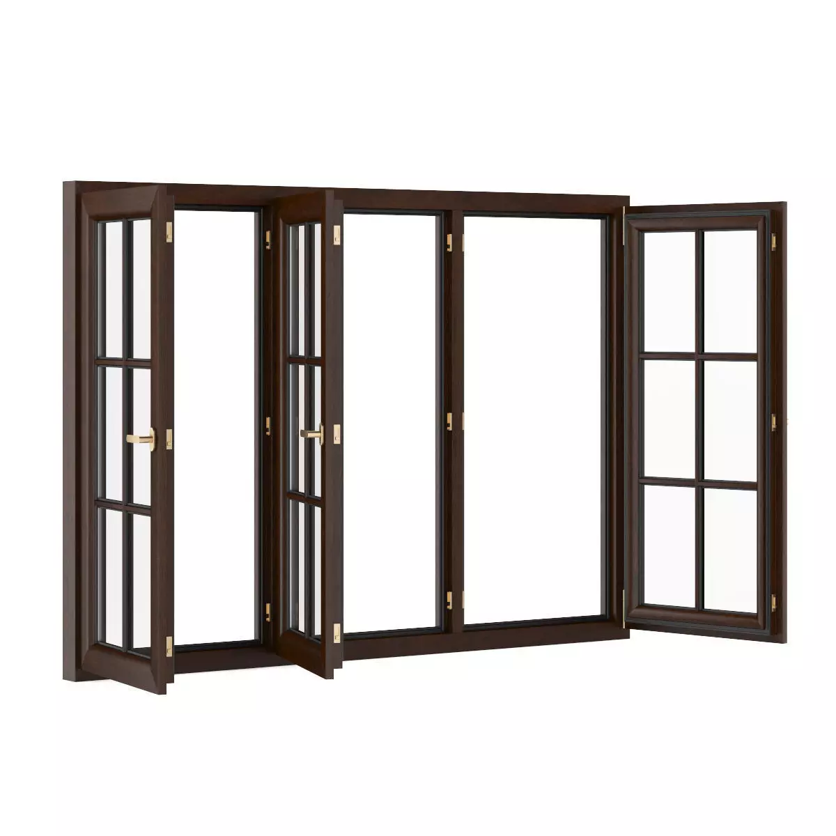 Wooden Window 2270mm x 1600mm 3D model_2