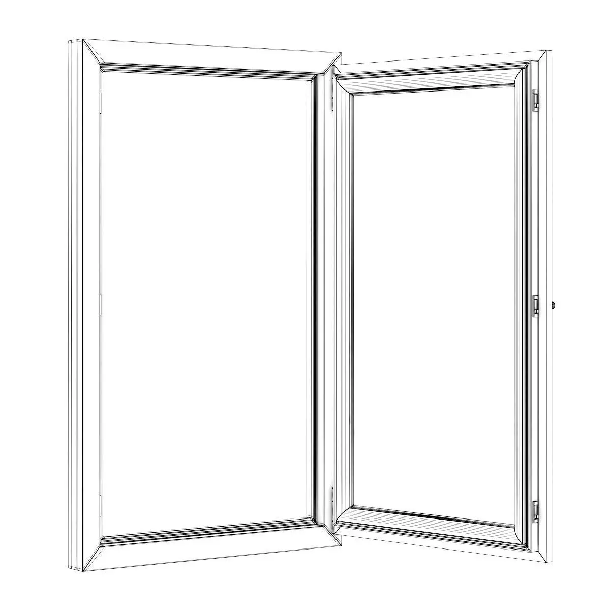 Wooden Window 900mm x 1500mm 3D model_3