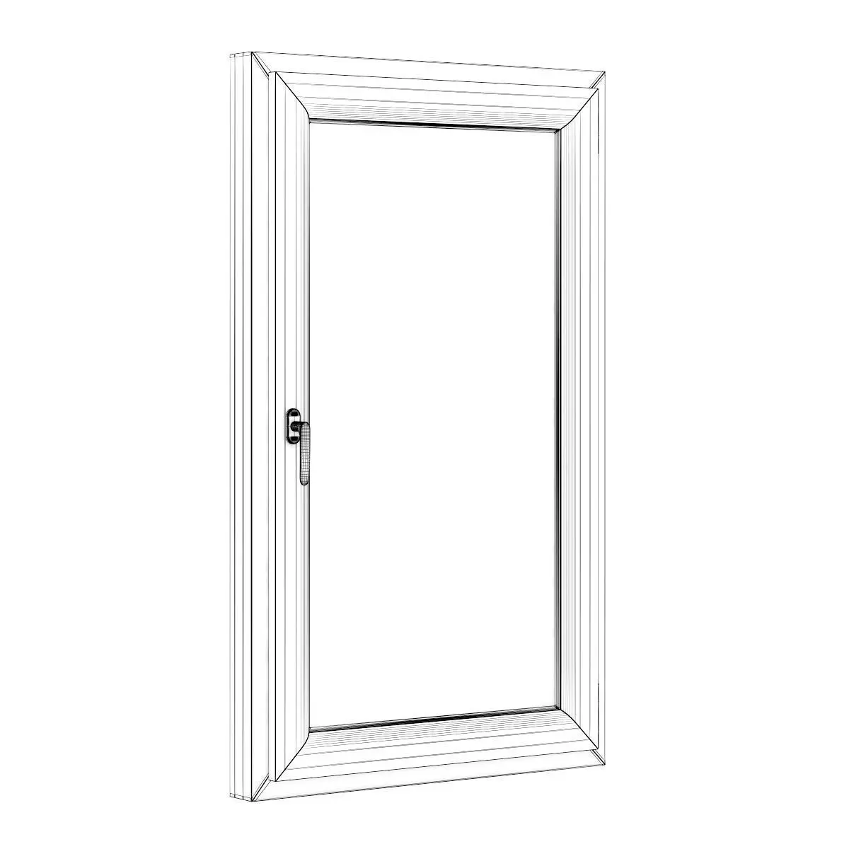 Wooden Window 900mm x 1500mm 3D model_1