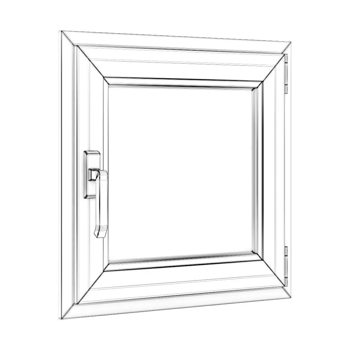 Metal Window 620mm x 600mm 3D model_1