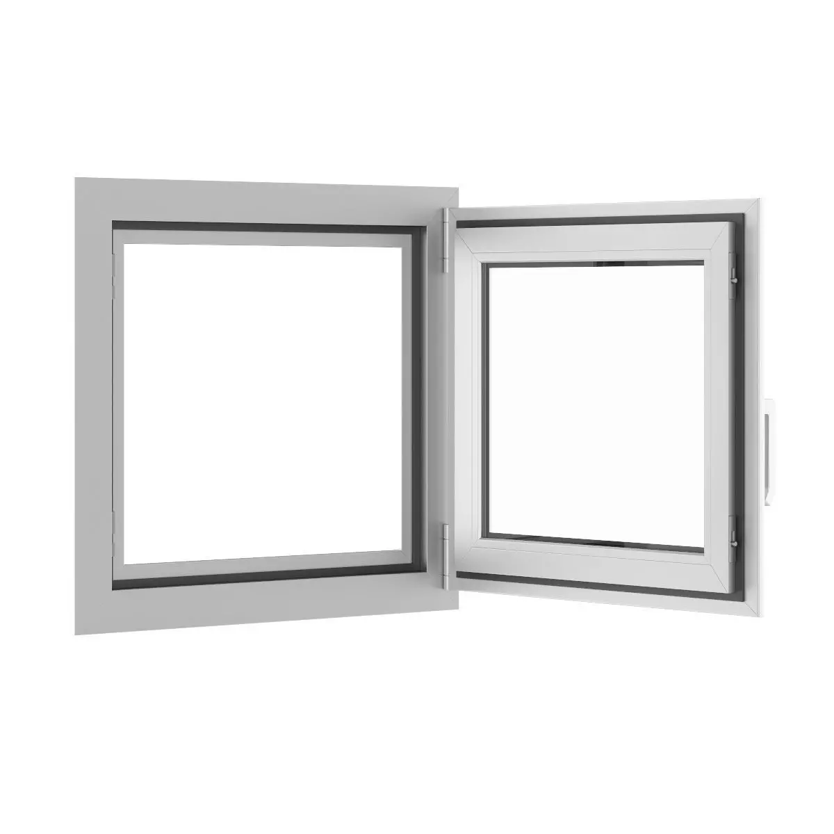 Metal Window 620mm x 600mm 3D model_2