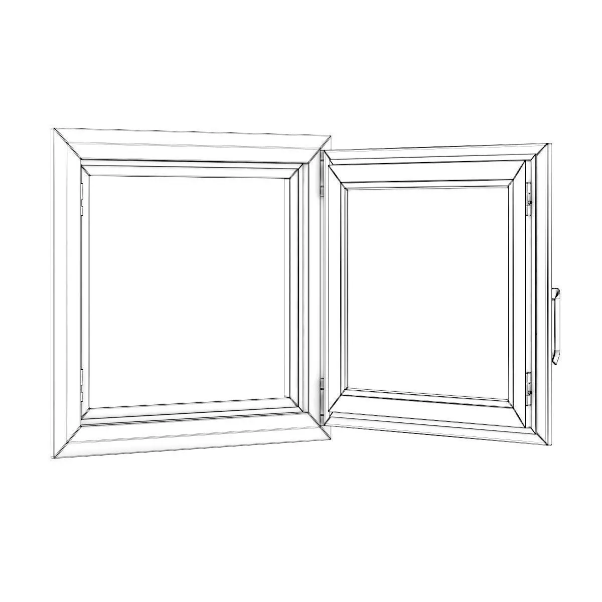 Metal Window 620mm x 600mm 3D model_3