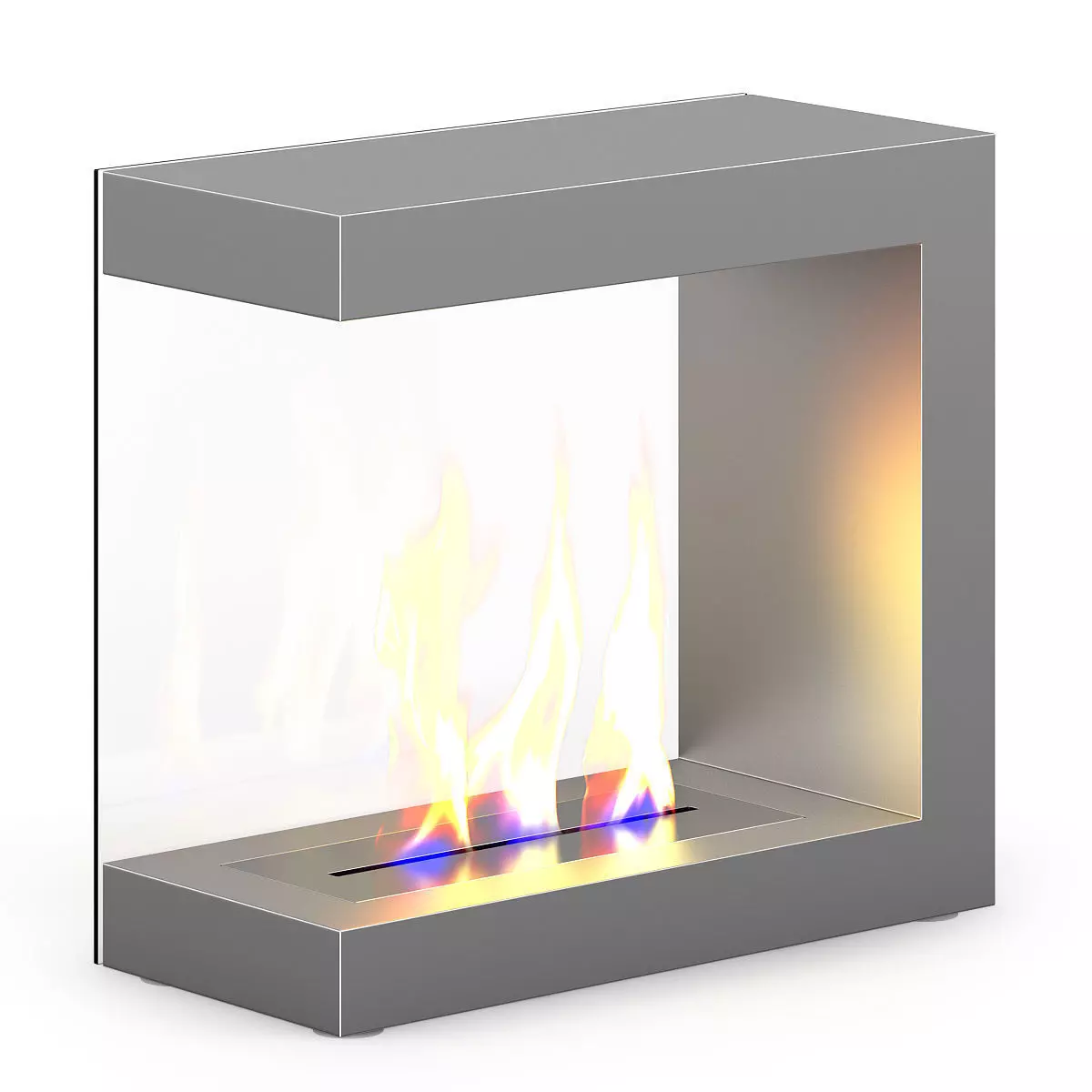 Metal Gas Fireplace 3D model_2