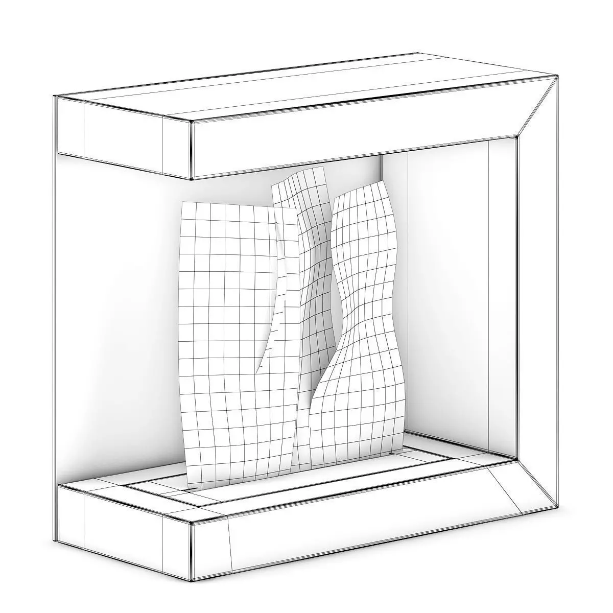 Metal Gas Fireplace 3D model_3