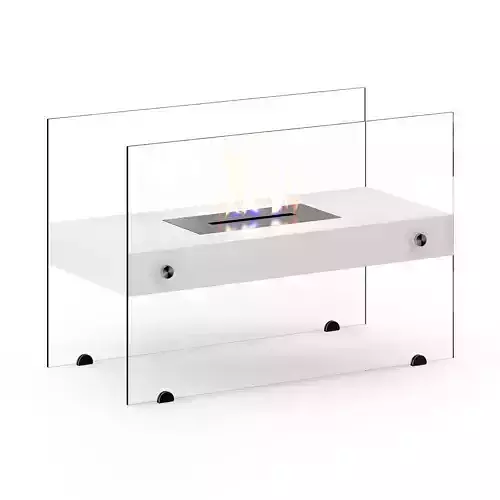 White Gas Fireplace