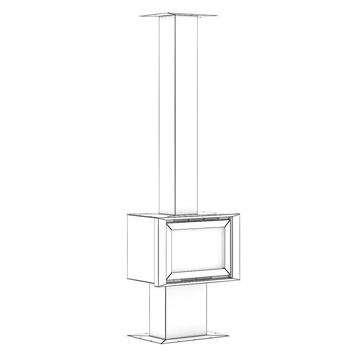 Standing Metal Fireplace 2 3D model_1