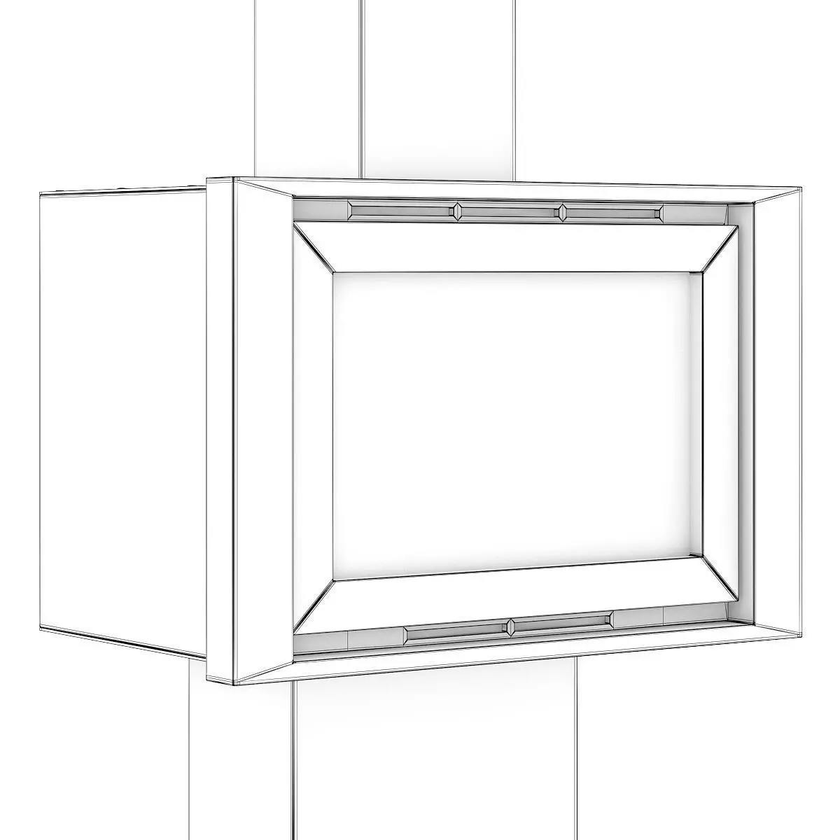 Standing Metal Fireplace 2 3D model_3
