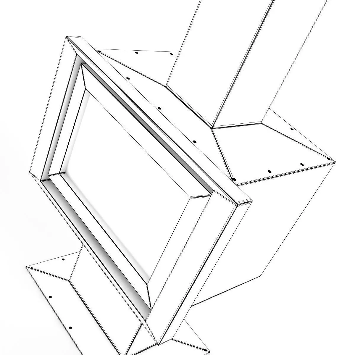 Standing Metal Fireplace 2 3D model_5