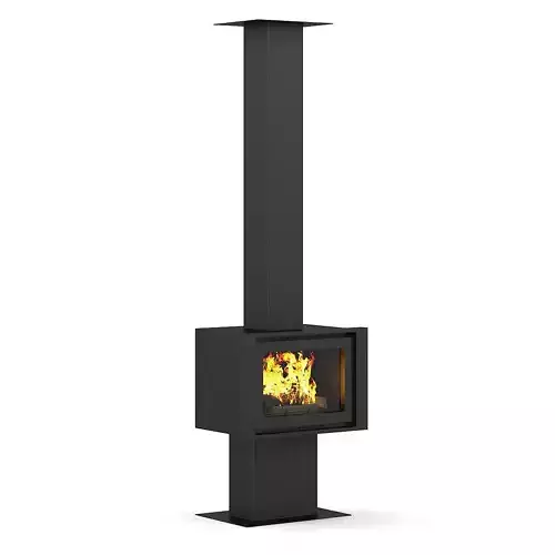 Standing Metal Fireplace 2