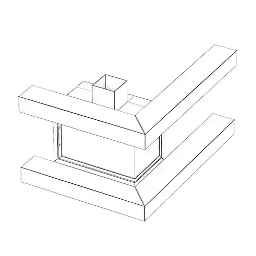 Wall Fireplace with Corner Shelves