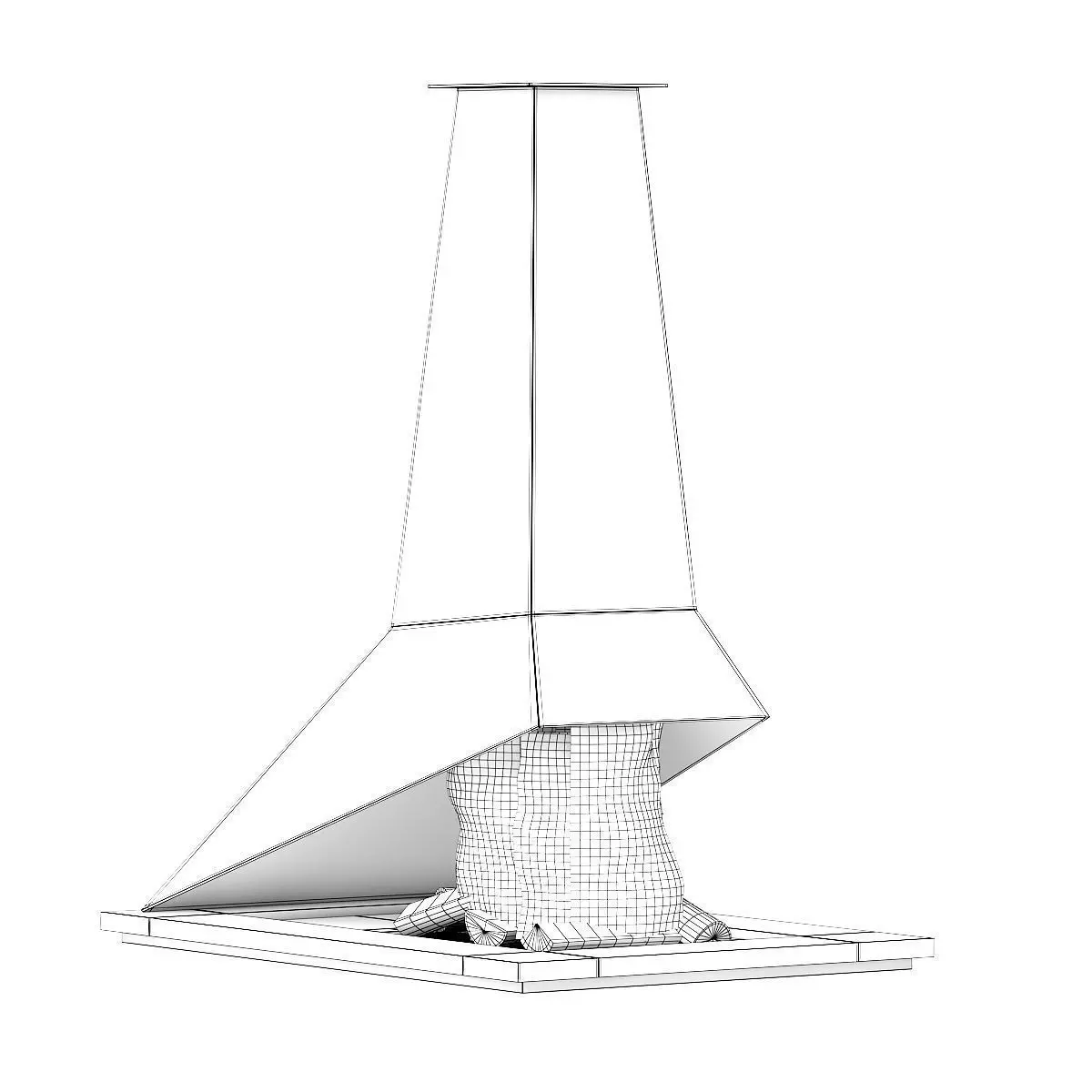 Modern Floor Fireplace 3D model_1