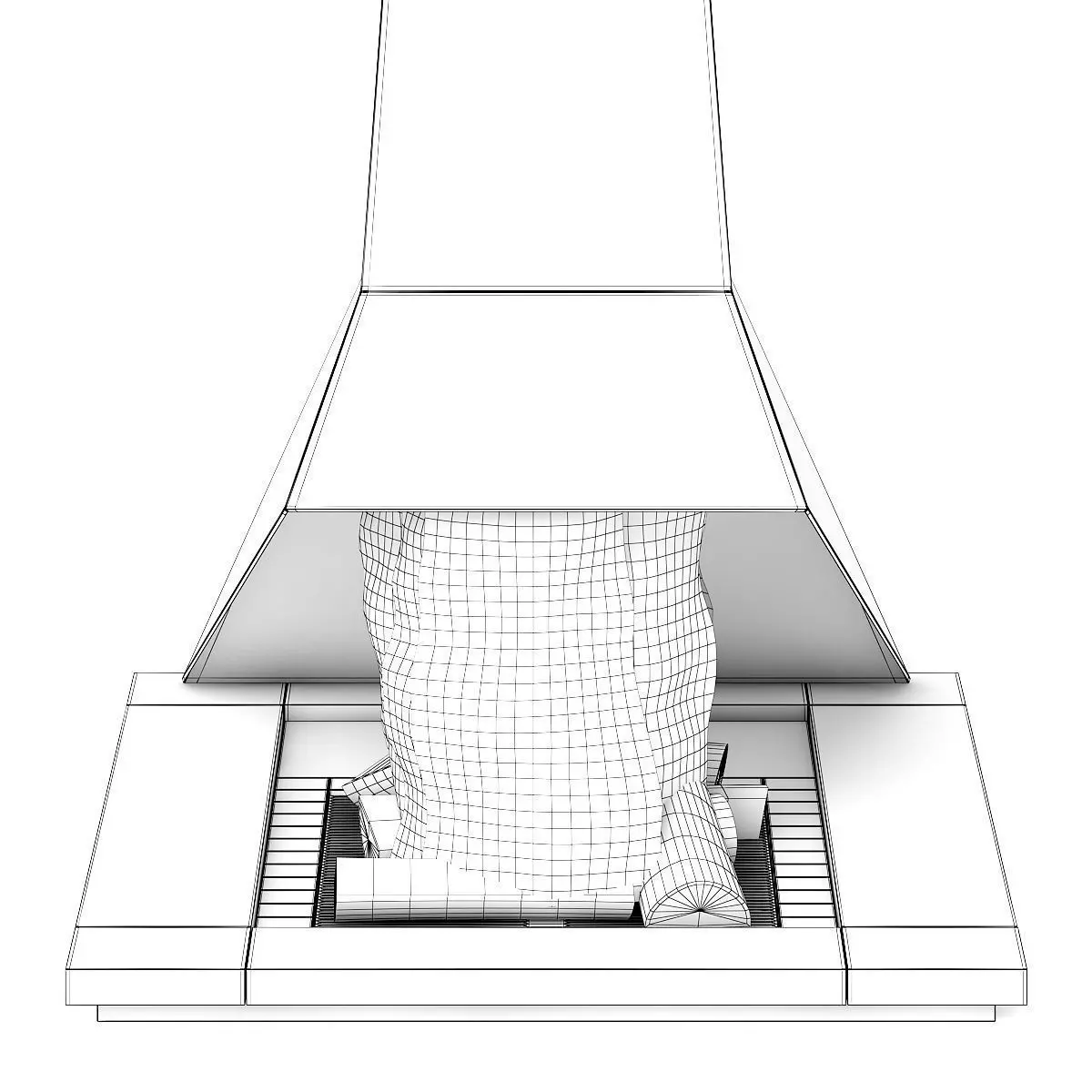 Modern Floor Fireplace 3D model_3