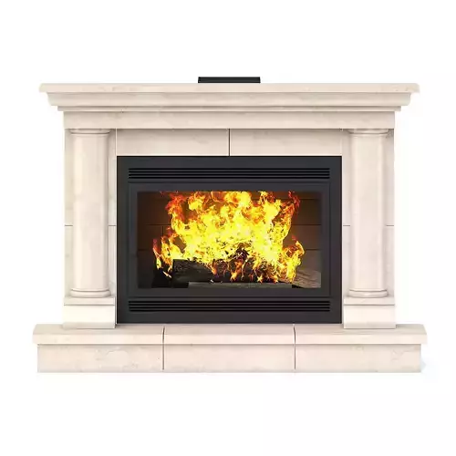 Classic Stone Fireplace 3D model