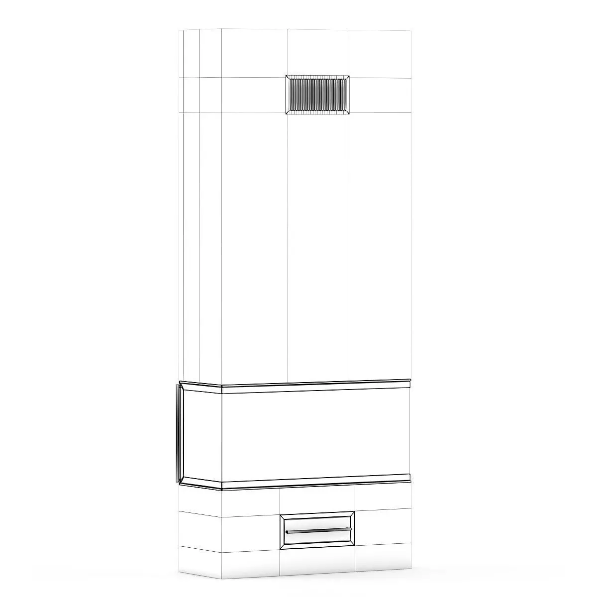 Wall Fireplace 2 3D model_1