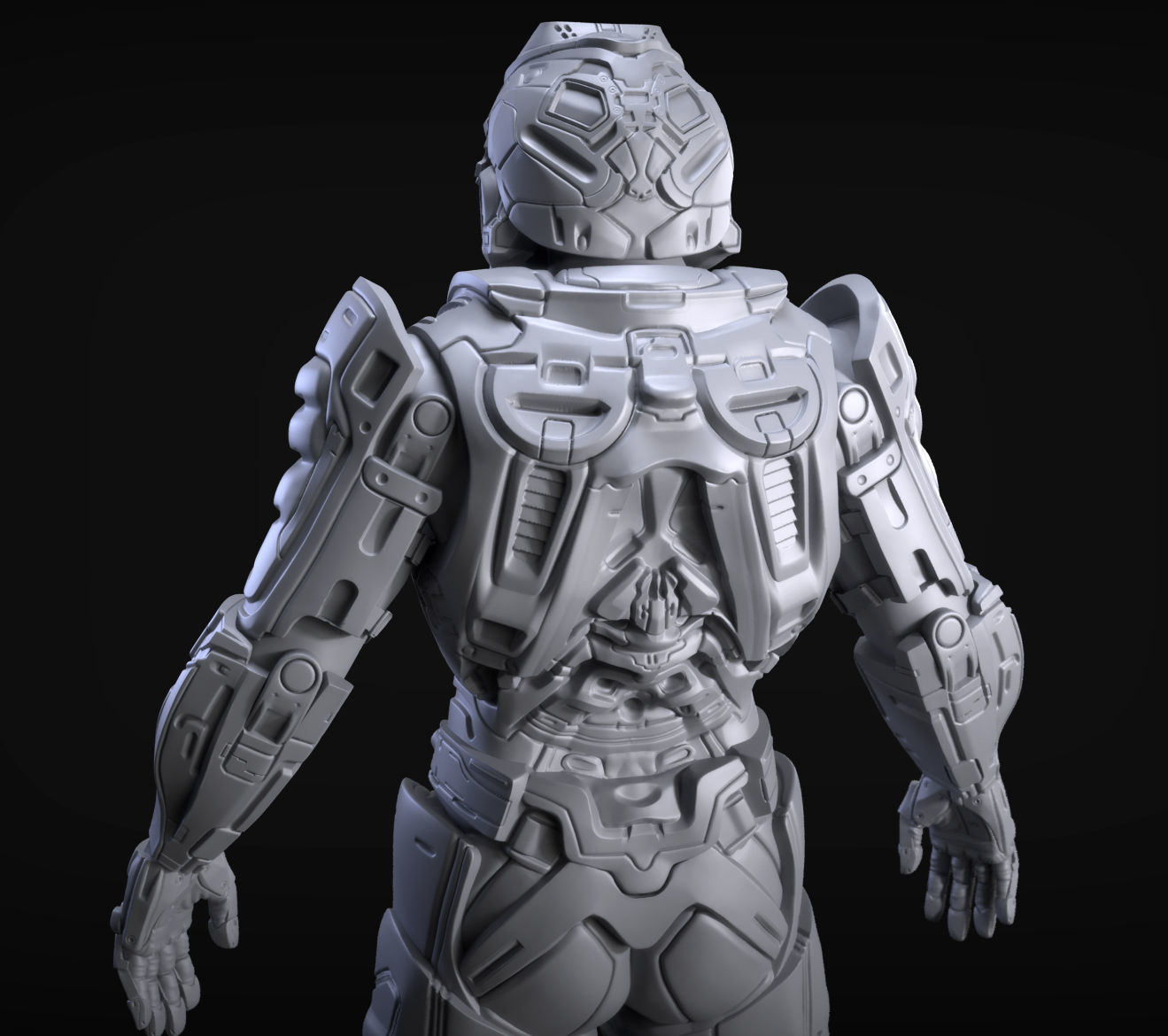 Sci-Fi Armor 1 Sculpt 3D model_1