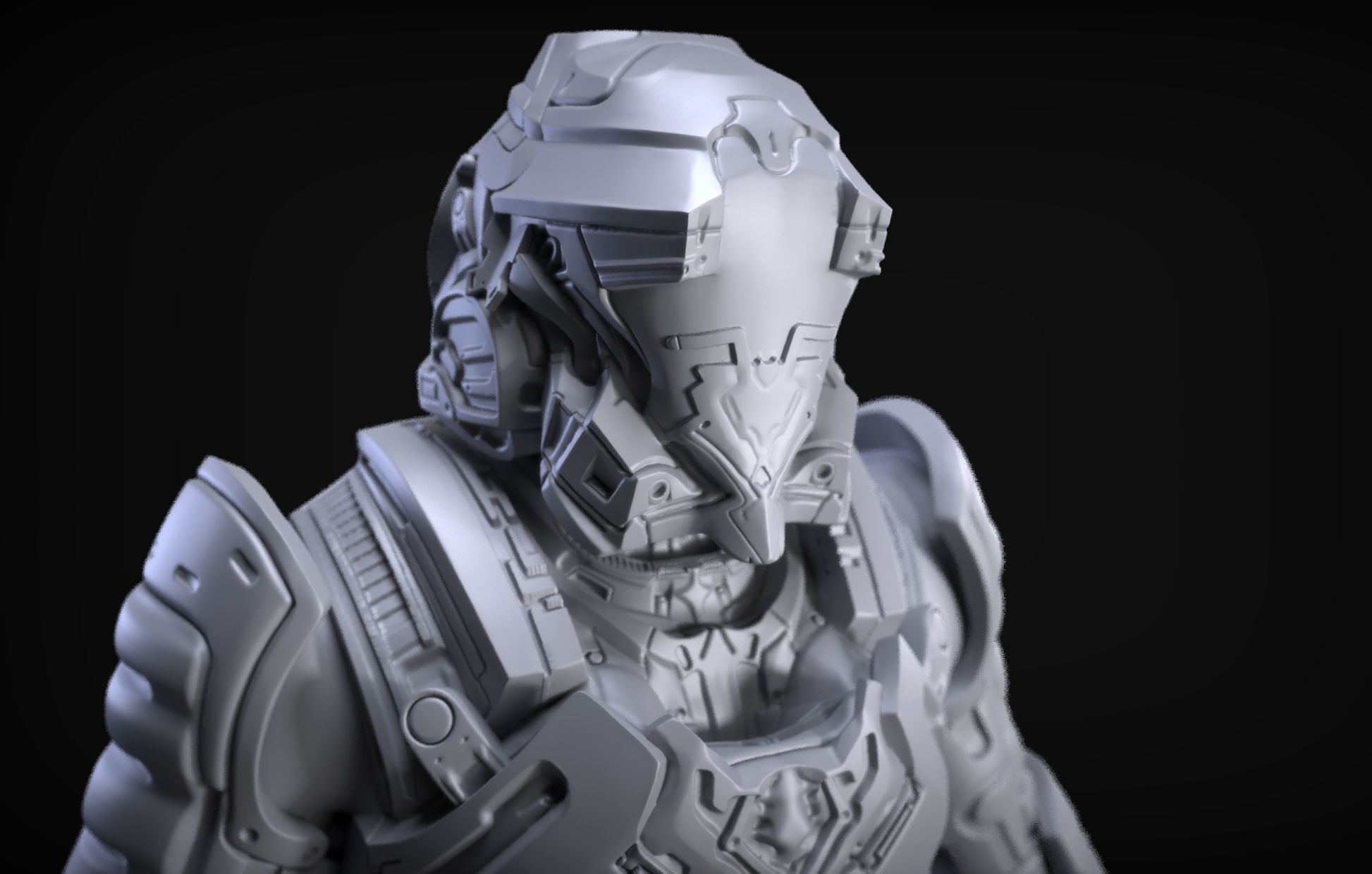 Sci-Fi Armor 1 Sculpt 3D model_3