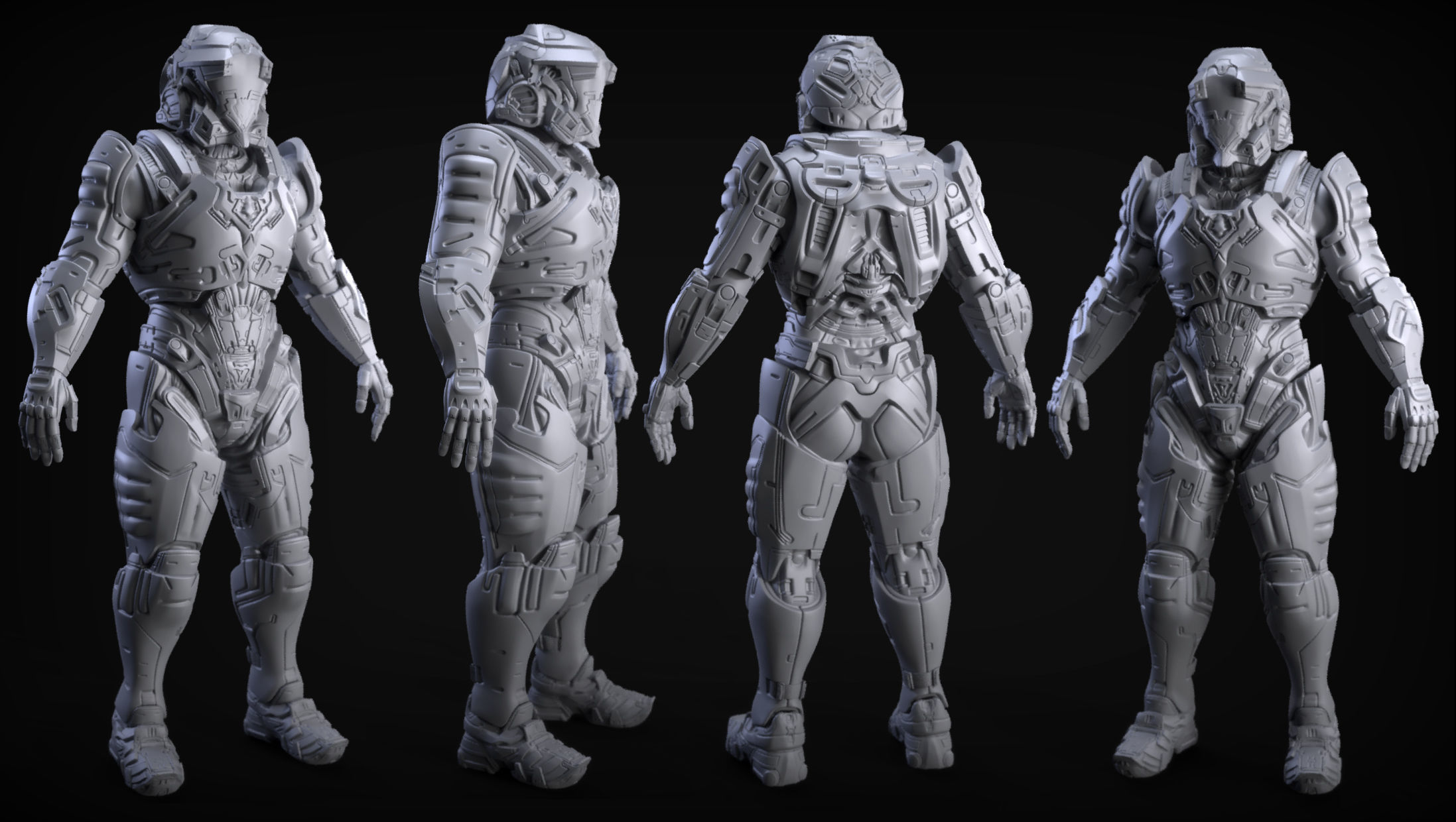 Sci-Fi Armor 1 Sculpt 3D model_2