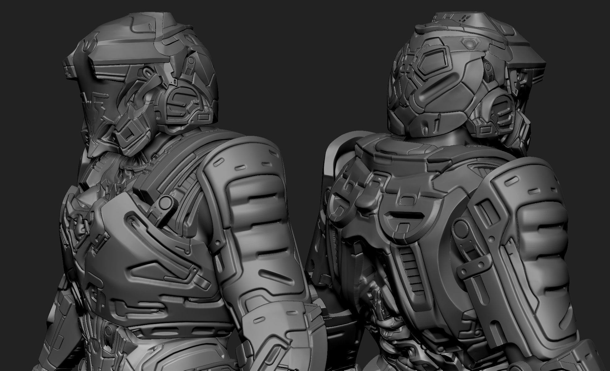 Sci-Fi Armor 1 Sculpt 3D model_4