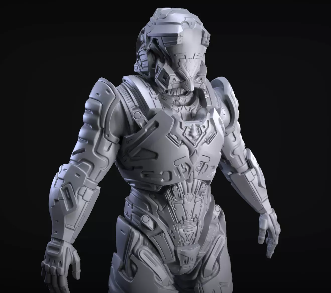 Sci-Fi Armor 1 Sculpt 3D model_0