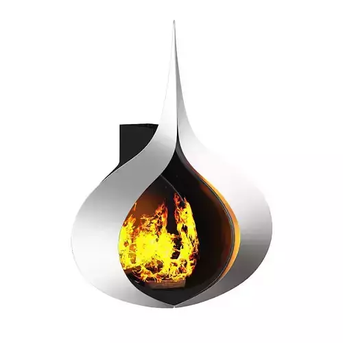Modern Wall Fireplace 1 3D model