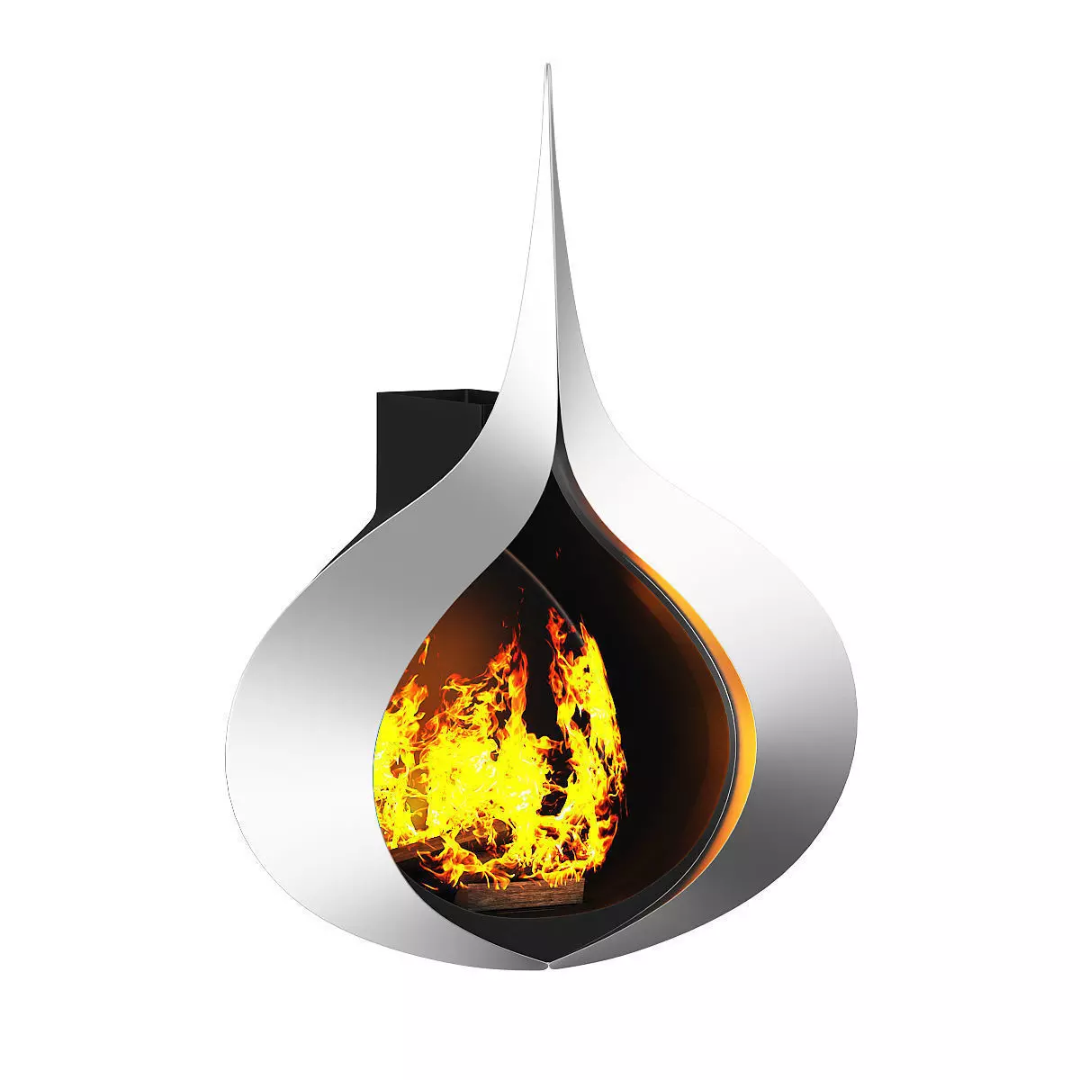 Modern Wall Fireplace 1 3D model_0