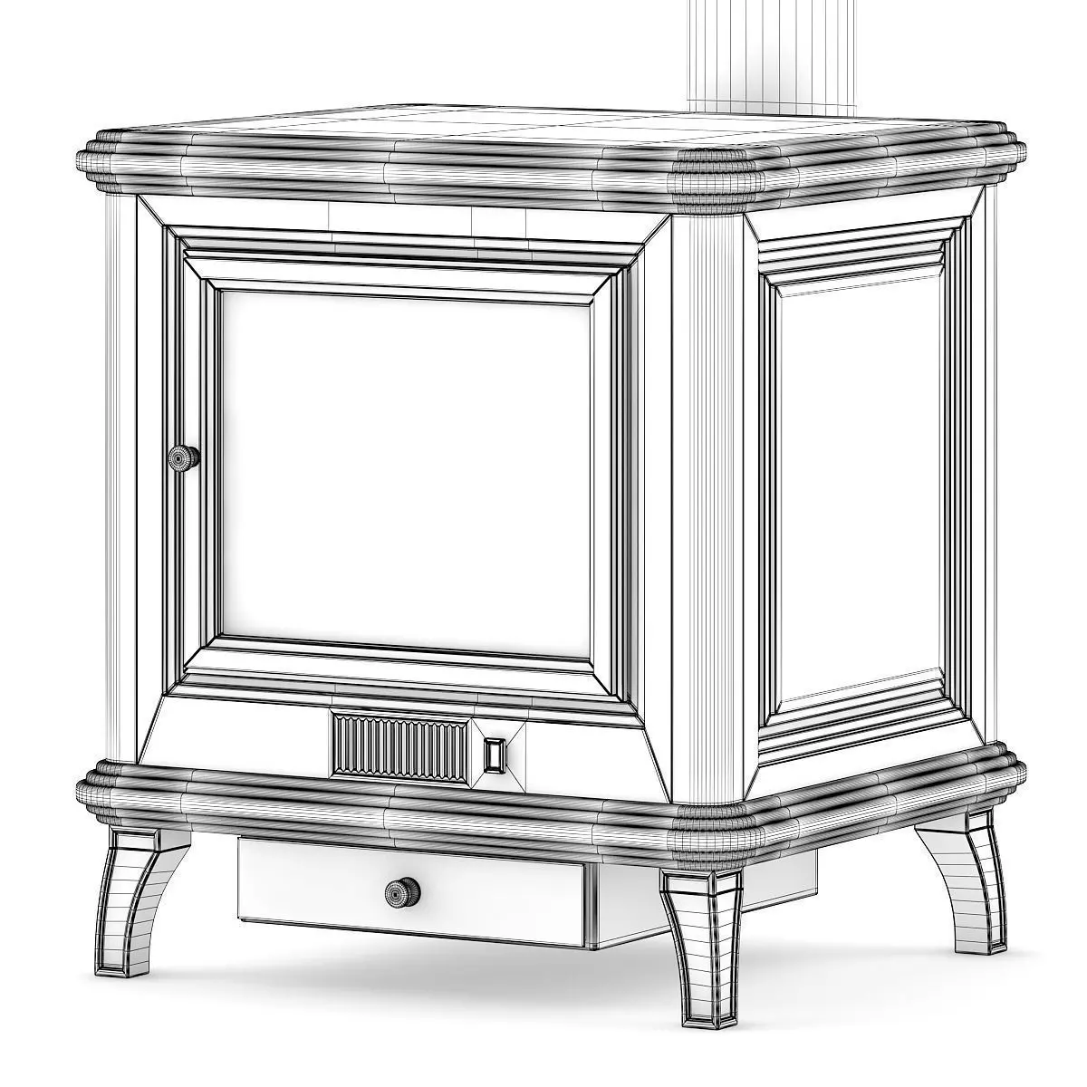 Classic Metal Fireplace 3D model_3