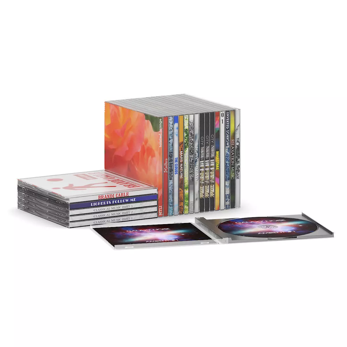 CD Music Set 1 3D model_0
