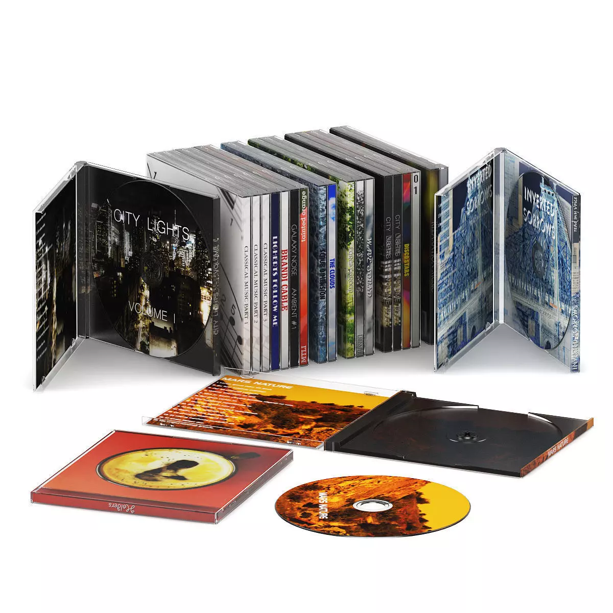 CD Music Set 1 3D model_7