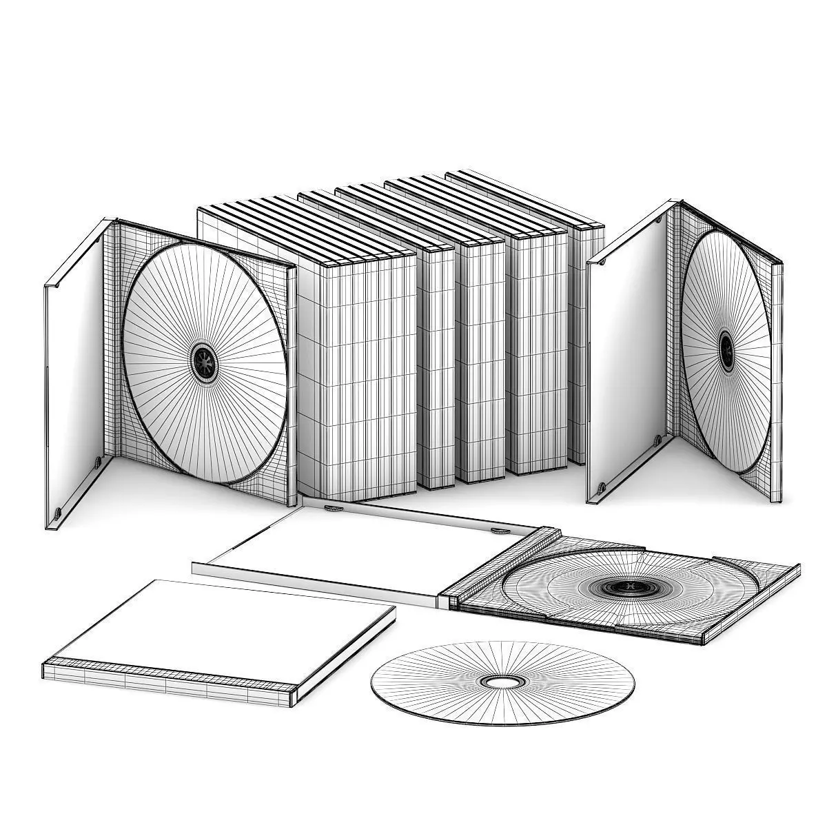 CD Music Set 1 3D model_6