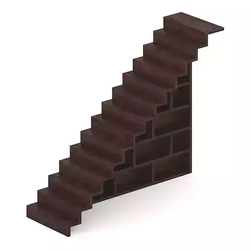 Wooden Stairs with Bookshelf