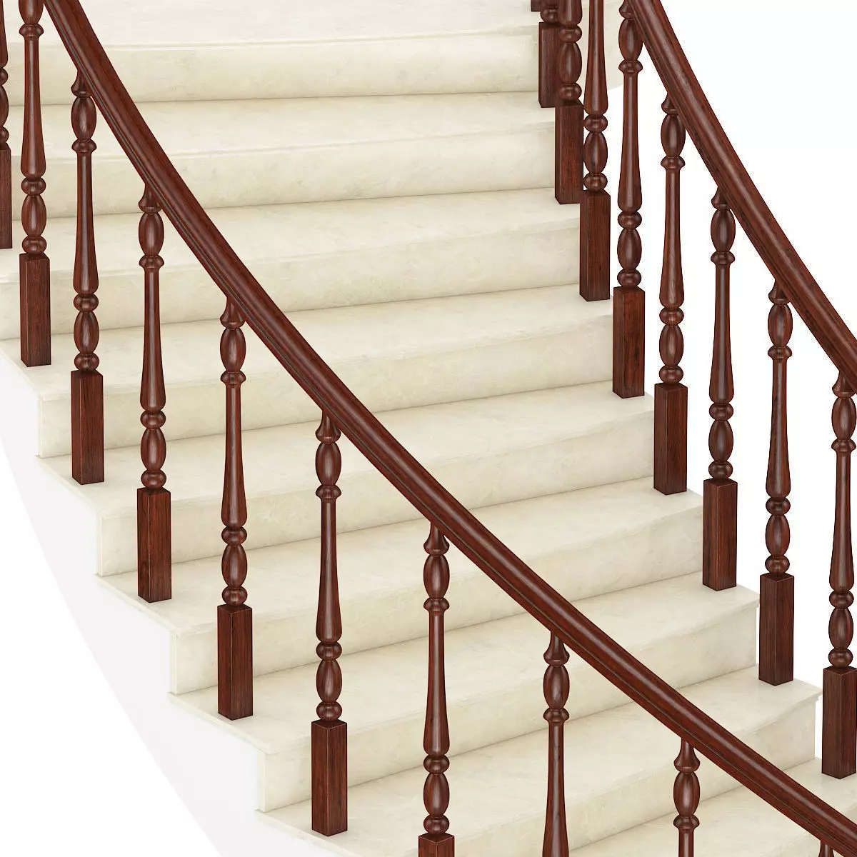 Marble Spiral Stairs 3D model_2