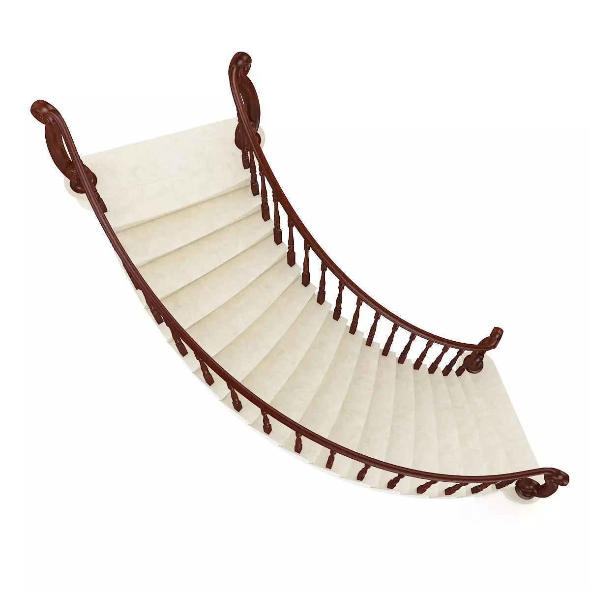 Marble Spiral Stairs 3D model_4