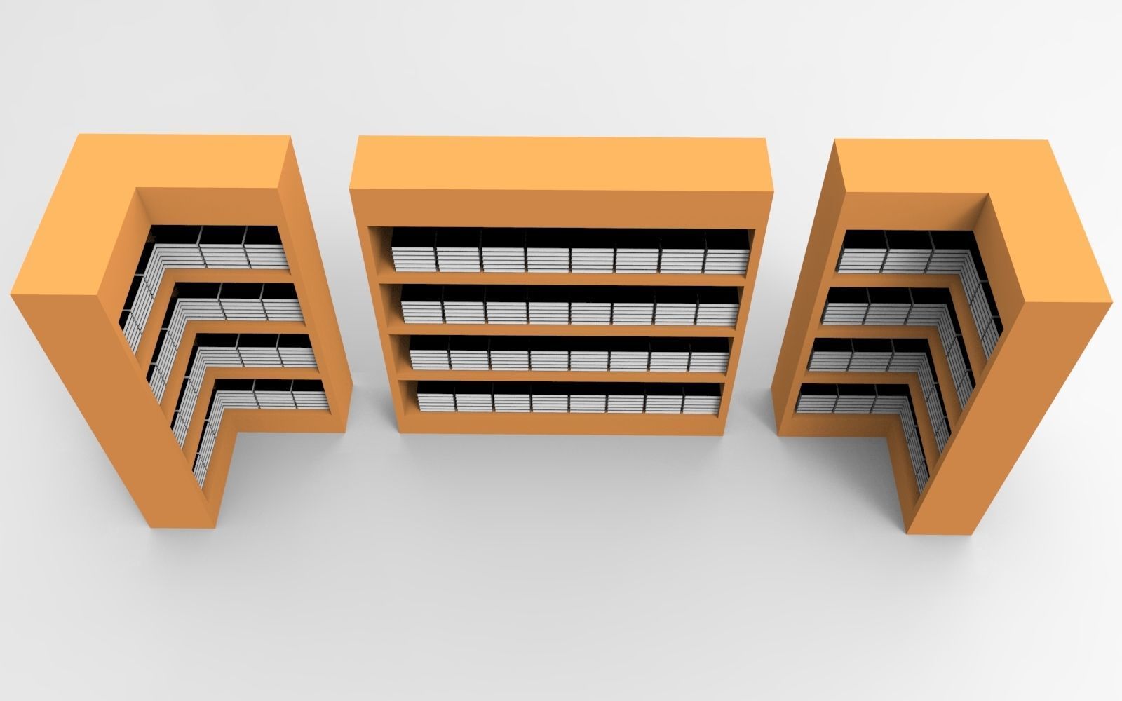 Bookshelf with books free 3d model Free 3D model_1