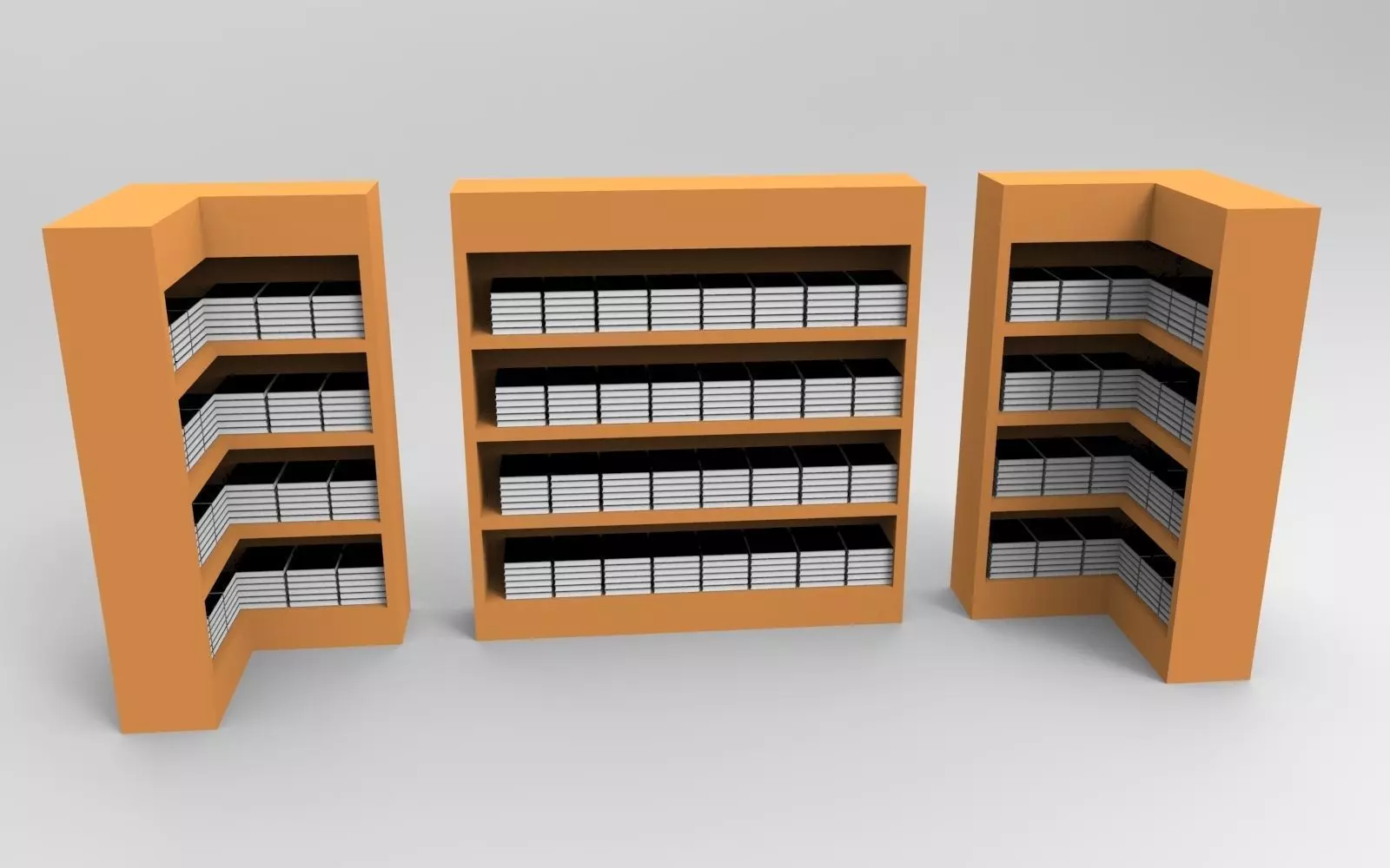 Bookshelf with books free 3d model Free 3D model_0