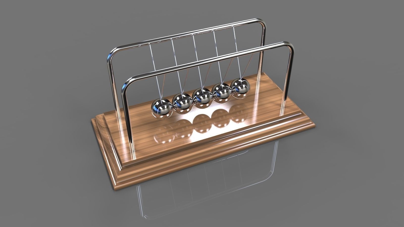 Newton Cradle - Pendulum 3D model_2