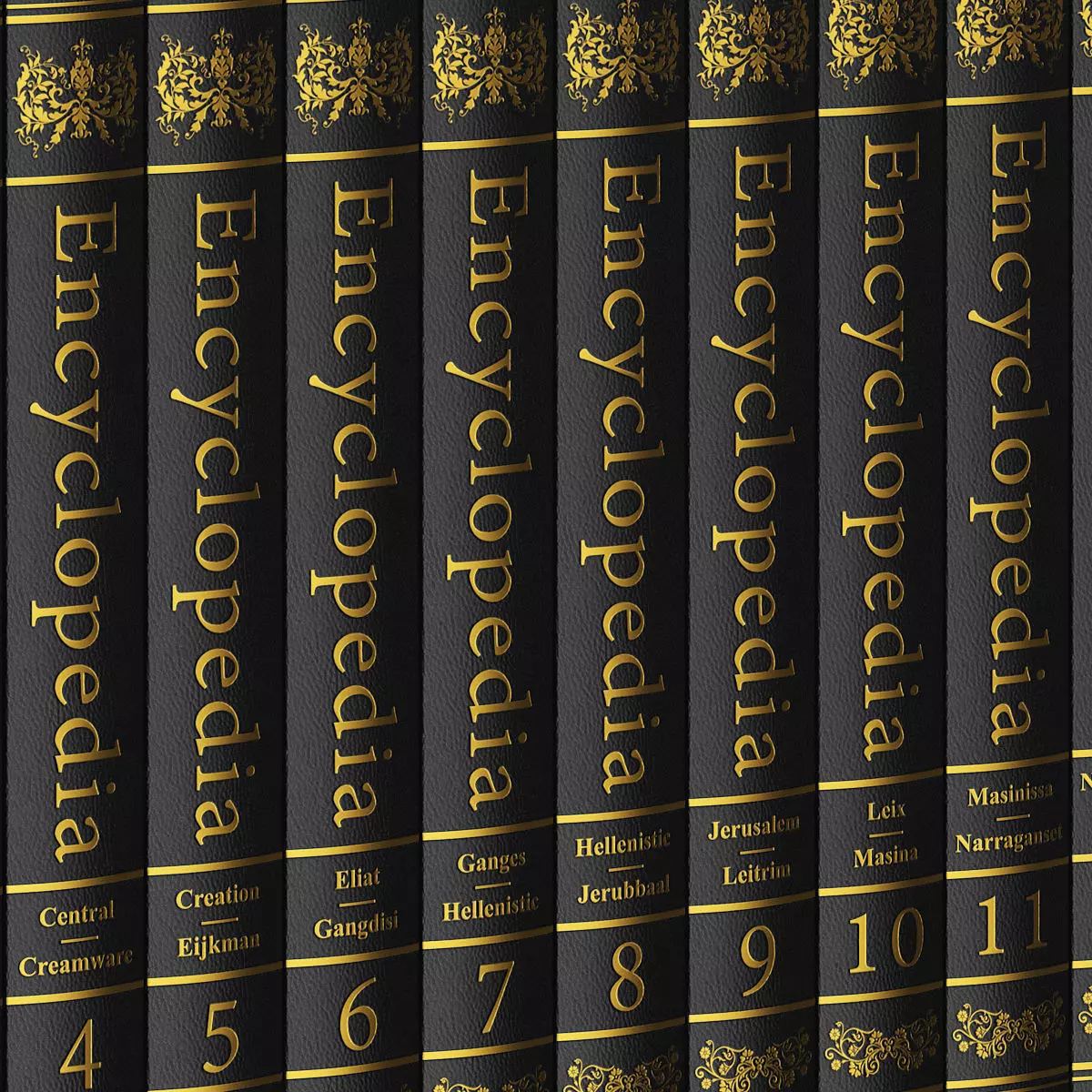 Encyclopedia 1 stack of books 3D model_7