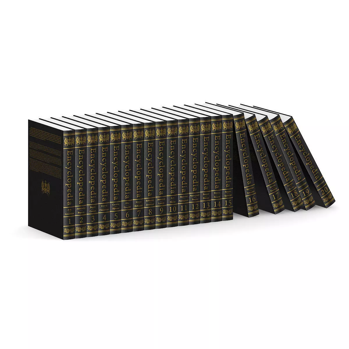 Encyclopedia 1 stack of books 3D model_1