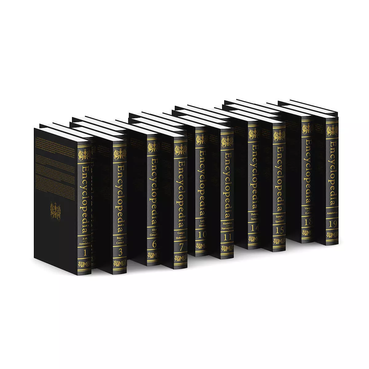 Encyclopedia 1 stack of books 3D model_9