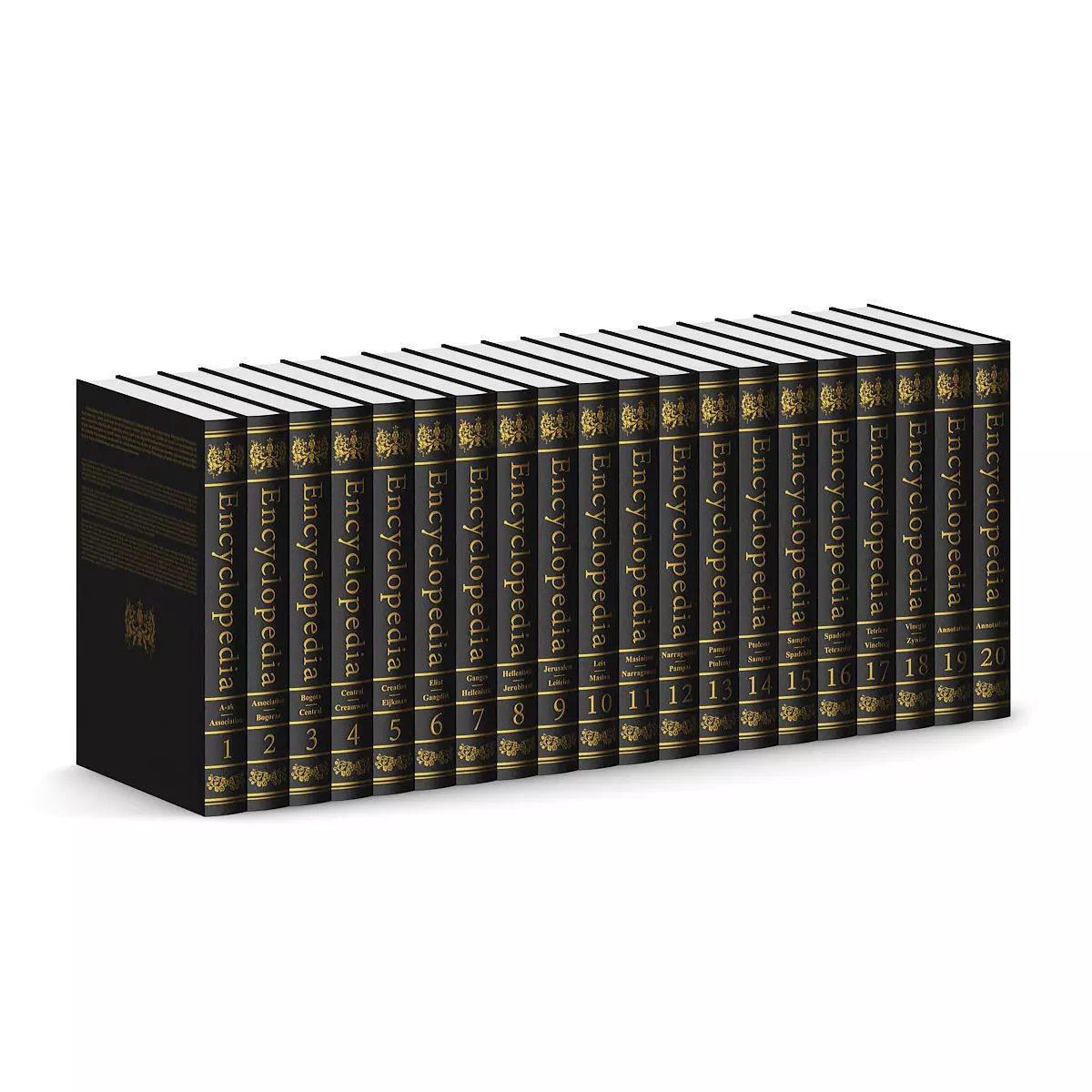 Encyclopedia 1 stack of books 3D model_3