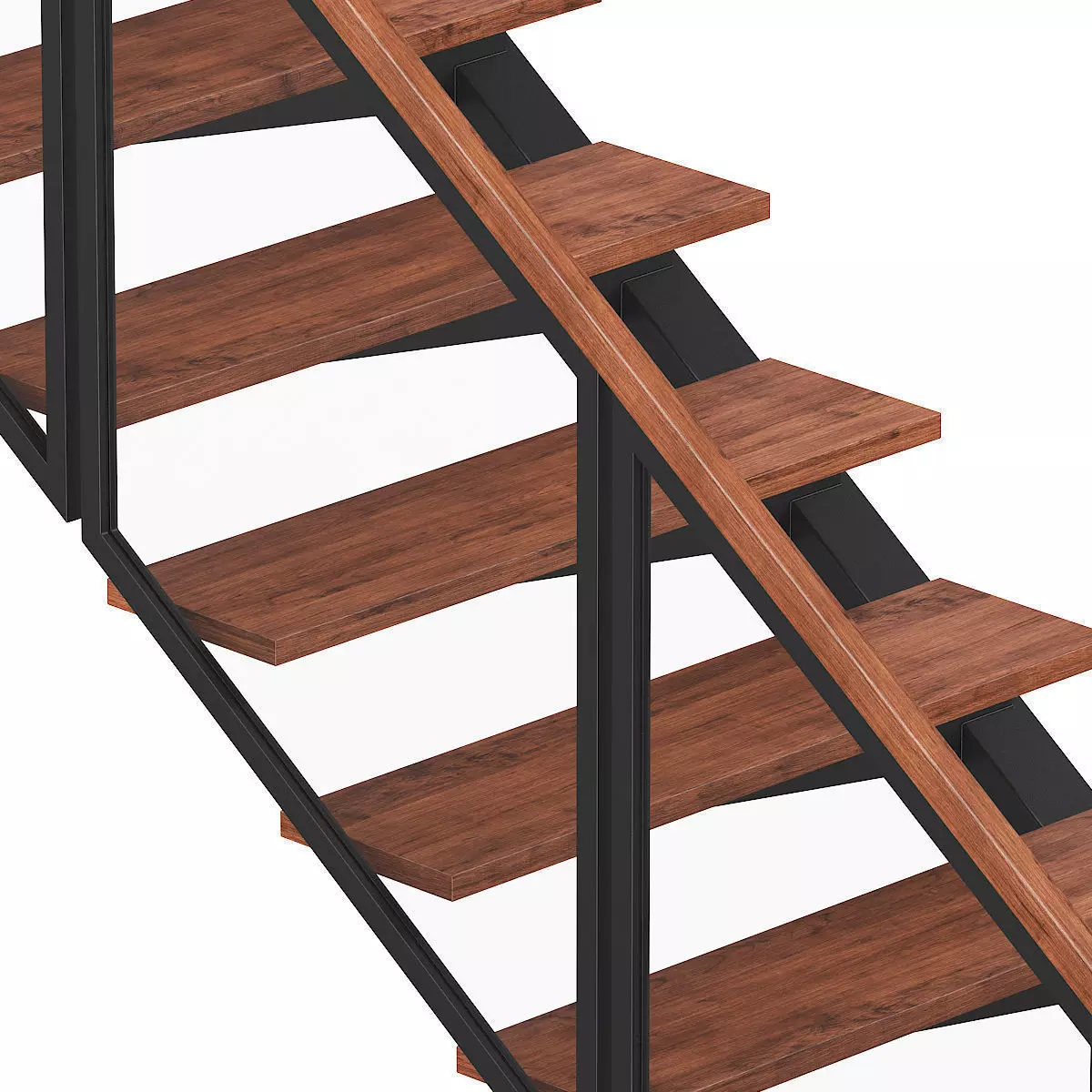 Wooden Stairs 14 3D model_2