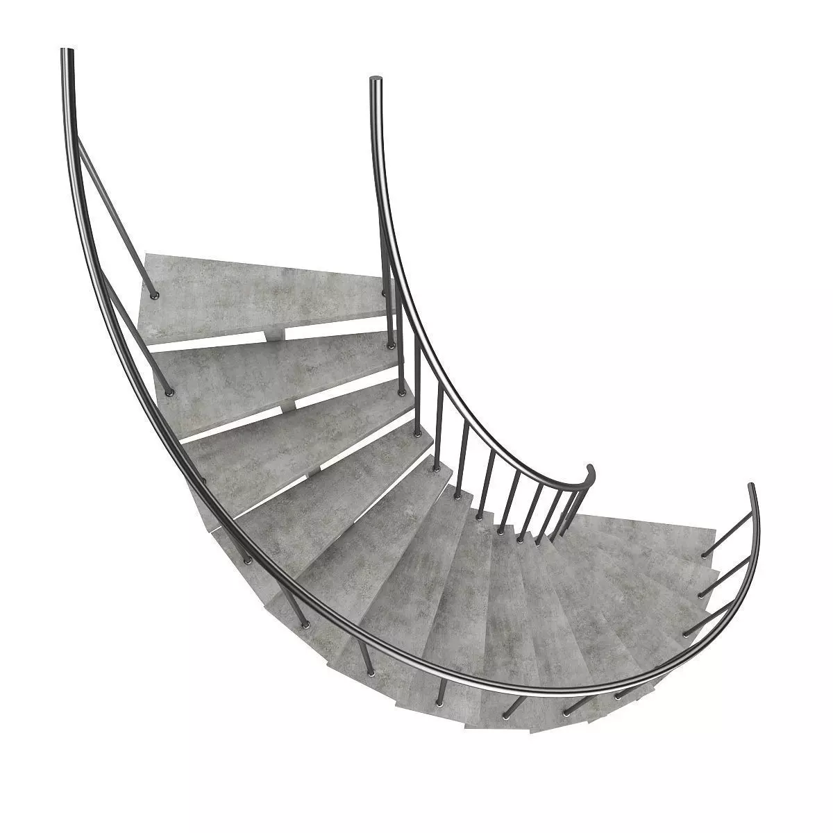 Concrete Spiral Stairs 3D model_4