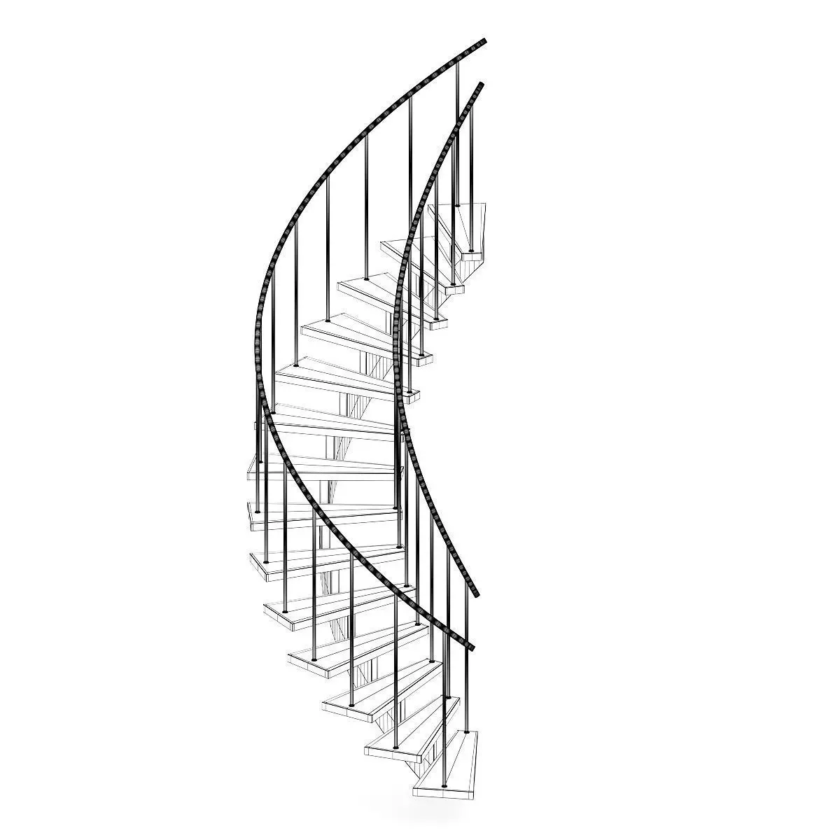 Concrete Spiral Stairs 3D model_1