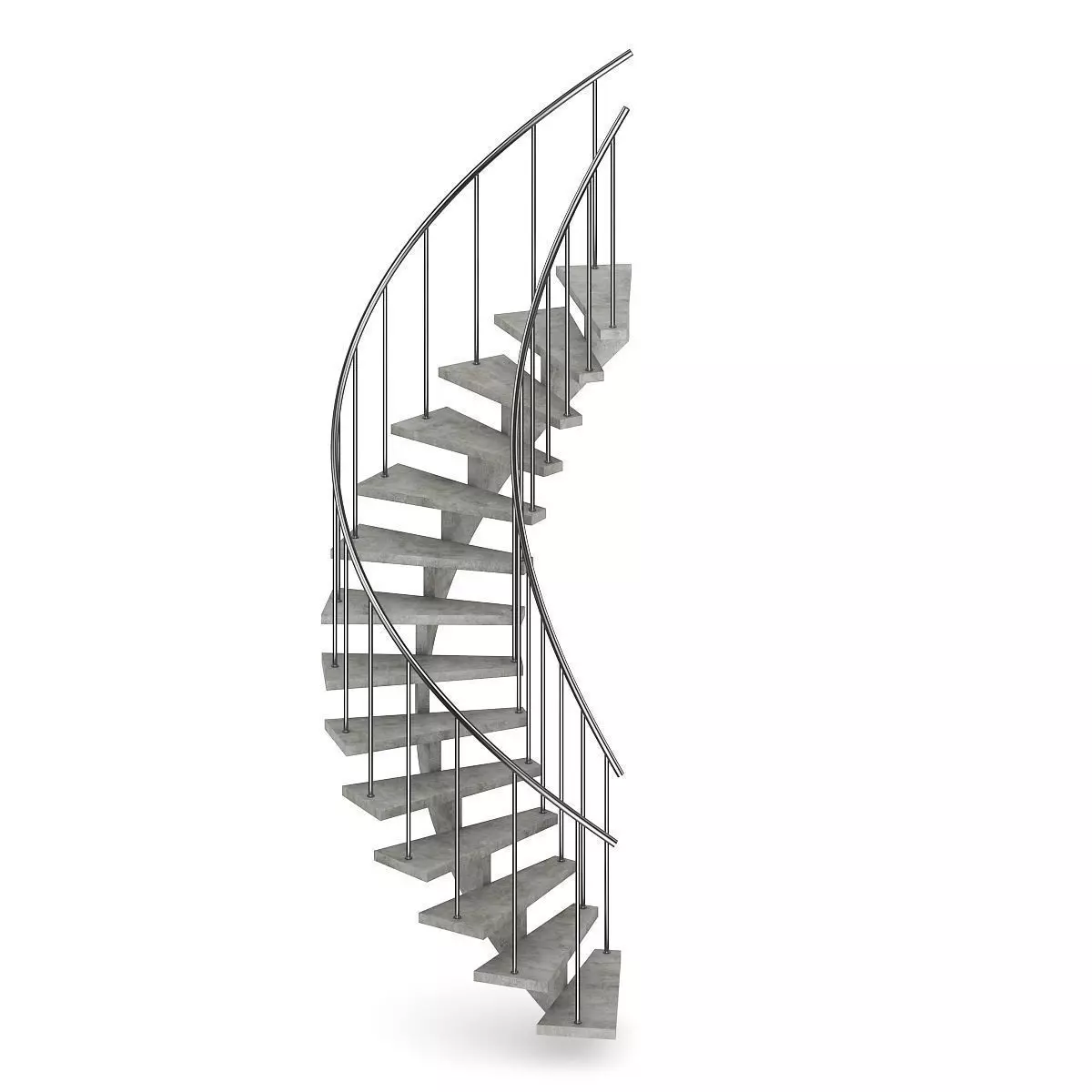Concrete Spiral Stairs 3D model_0