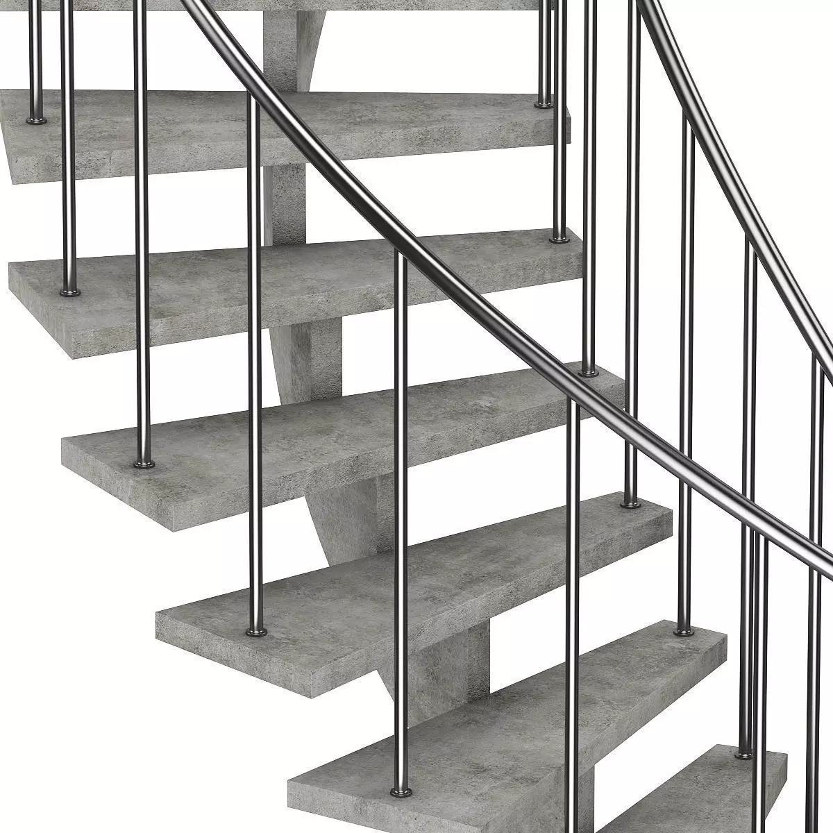 Concrete Spiral Stairs 3D model_2