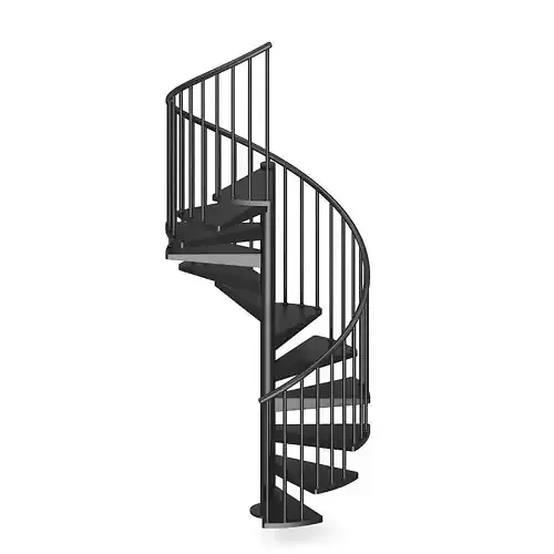 Black Narrow Spiral Stairs 3D model