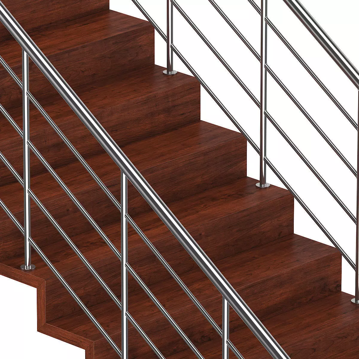 Wooden Stairs 12 3D model_2