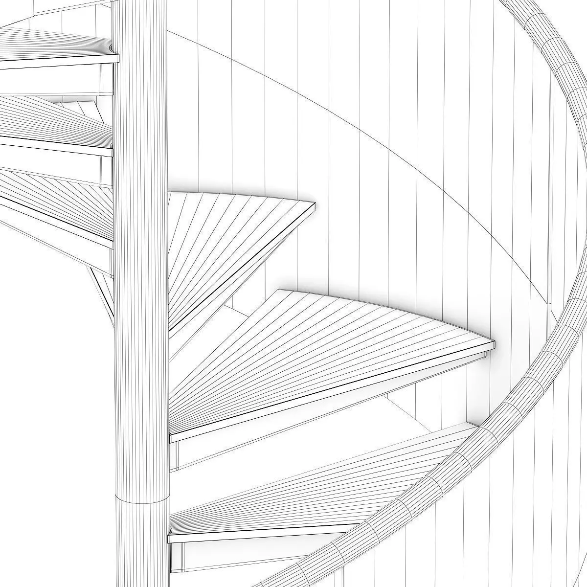 Glass Spiral Stairs 3D model_3