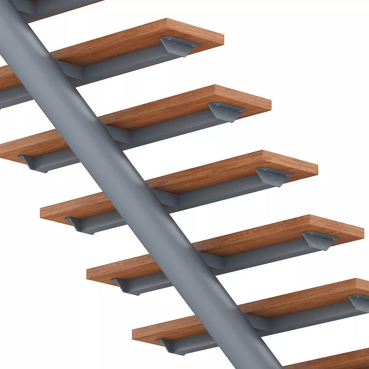 Wooden Stairs 11 3D model_4