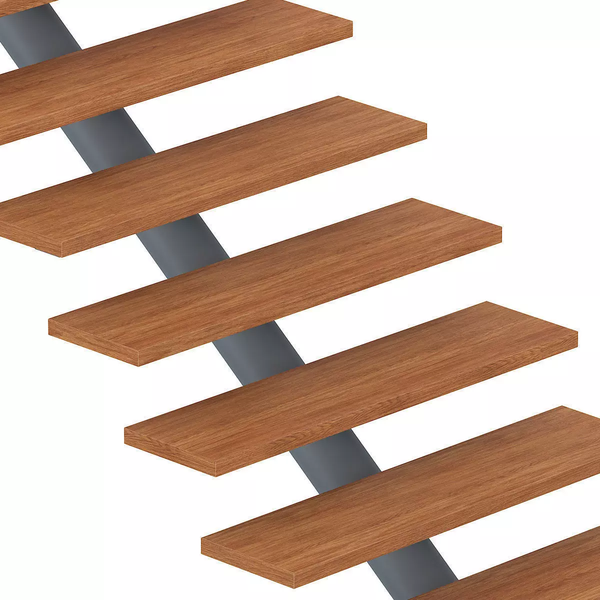 Wooden Stairs 11 3D model_2